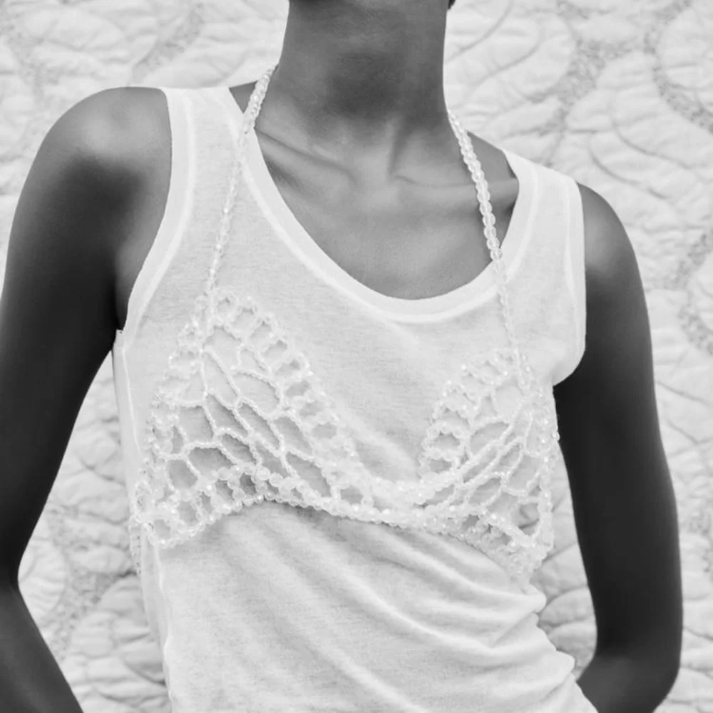 ZARA Beaded Triangle Bralette - Picture 4 of 10